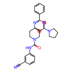 2-PHENYL-4-PYRROLIDIN-1-YL-7,8-DIHYDRO-5H-PYRIDO[4,3-D]PYRIMIDINE-6-CARBOXYLIC ACID (3-CYANO-PHENYL)-AMIDE