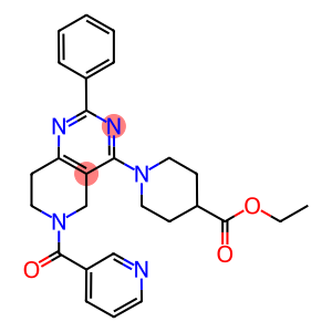 1-[2-PHENYL-6-(PYRIDINE-3-CARBONYL)-5,6,7,8-TETRAHYDRO-PYRIDO[4,3-D]PYRIMIDIN-4-YL]-PIPERIDINE-4-CARBOXYLIC ACID ETHYL ESTER