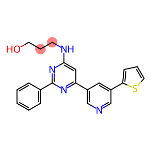 3-([2-PHENYL-6-(5-THIEN-2-YLPYRIDIN-3-YL)PYRIMIDIN-4-YL]AMINO)PROPAN-1-OL