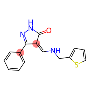 5-PHENYL-4-([(2-THIENYLMETHYL)AMINO]METHYLENE)-2,4-DIHYDRO-3H-PYRAZOL-3-ONE