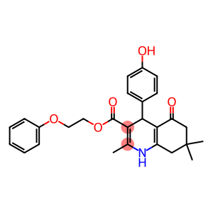 2-phenoxyethyl 4-(4-hydroxyphenyl)-2,7,7-trimethyl-5-oxo-1,4,5,6,7,8-hexahydro-3-quinolinecarboxylate