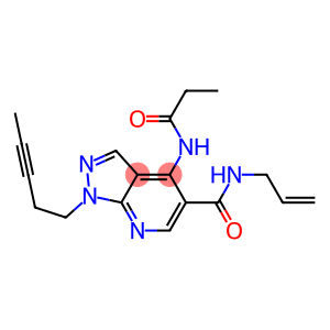 1-(3-Pentynyl)-4-(propionylamino)-N-(2-propenyl)-1H-pyrazolo[3,4-b]pyridine-5-carboxamide