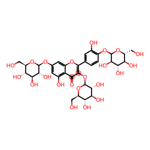 3,7-Bis(β-D-glucopyranosyloxy)-2-[4-(β-D-glucopyranosyloxy)-3-hydroxyphenyl]-5-hydroxy-4H-1-benzopyran-4-one