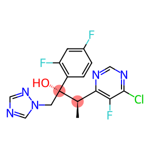 (2R, 3S)/(2S,3R)-3-(5-Fluoro-6-chloro-pyrimidin-4-yl)-2-(2,4-difluorophenyl)-1-(1H-1,2,4-triazol-1-yl)butane-2-ol.