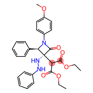 2-[(3R,4R)-3-(2-Phenylhydrazino)-1-(4-methoxyphenyl)-2-oxo-4-phenylazetidin-3-yl]malonic acid diethyl ester