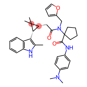 1-(2-((1R,3S)-2,2-DIMETHYL-3-(2-METHYL-1H-INDOL-3-YL)CYCLOPROPYL)-N-(FURAN-2-YLMETHYL)ACETAMIDO)-N-(4-(DIMETHYLAMINO)PHENYL)CYCLOPENTANECARBOXAMIDE