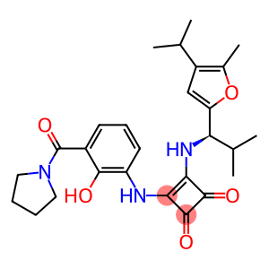 (R)-3-((2-hydroxy-3-(pyrrolidine-1-carbonyl)phenyl)amino)-4-((1-(4-isopropyl-5-methylfuran-2-yl)-2-methylpropyl)amino)cyclobut-3-ene-1,2-dione