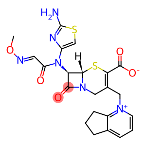 (7R)-7-[(2-Amino-4-thiazolyl)(methoxyimino)acetylamino]-3-[[(6,7-dihydro-5H-cyclopenta[b]pyridin-1-ium)-1-yl]methyl]cepham-3-ene-4-carboxylic acid