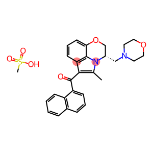 S(-)-(2,3-DIHYDRO-5-METHYL-3-[(4-MORPHOLINYL)METHYL]PYRROLO[1,2,3-DE]-1,4-BENZOXAZINYL)-(1-NAPHTHALENYL)METHANONE MESYLATE