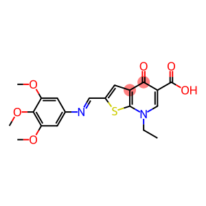 2-[(3,4,5-Trimethoxyphenyl)iminomethyl]-4,7-dihydro-7-ethyl-4-oxothieno[2,3-b]pyridine-5-carboxylic acid