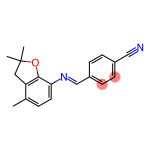 4-{[(2,2,4-trimethyl-2,3-dihydro-1-benzofuran-7-yl)imino]methyl}benzenecarbonitrile