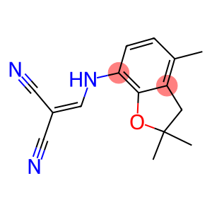 (((2,2,7-TRIMETHYL-3-OXAINDAN-4-YL)AMINO)METHYLENE)METHANE-1,1-DICARBONITRILE