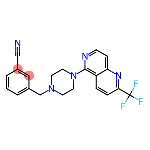 3-((4-[2-(TRIFLUOROMETHYL)-1,6-NAPHTHYRIDIN-5-YL]PIPERAZIN-1-YL)METHYL)BENZONITRILE