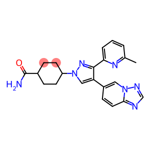 4-(4-([1,2,4]triazolo[1,5-a]pyridin-6-yl)-3-(6-methylpyridin-2-yl)-1H-pyrazol-1-yl)cyclohexanecarboxamide