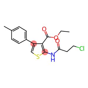3-THIOPHENECARBOXYLIC ACID, 2-[(3-CHLORO-1-OXOPROPYL)AMINO]-4-(4-METHYLPHENYL)-, ETHYL ESTER