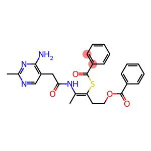 Thiobenzoic acid S-[2-[[(4-amino-2-methylpyrimidin-5-yl)acetyl]amino]-1-[2-(benzoyloxy)ethyl]-1-propenyl] ester