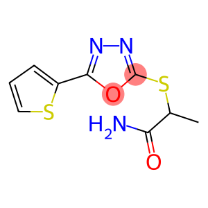 2-([5-(2-THIENYL)-1,3,4-OXADIAZOL-2-YL]SULFANYL)PROPANAMIDE