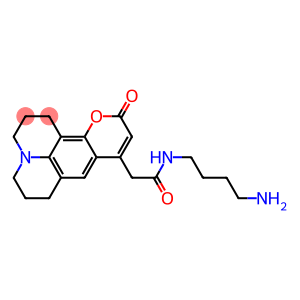 2,3,6,7-Tetrahydro-9-[[[(4-aminobutyl)amino]carbonyl]methyl]-1H,5H,11H-[1]benzopyrano[6,7,8-ij]quinolizin-11-one