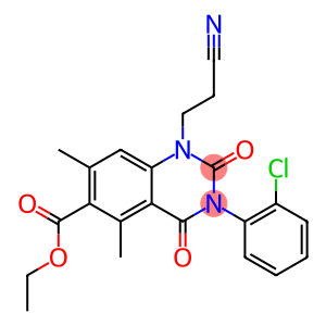 1,2,3,4-Tetrahydro-3-(2-chlorophenyl)-1-(2-cyanoethyl)-5,7-dimethyl-2,4-dioxoquinazoline-6-carboxylic acid ethyl ester