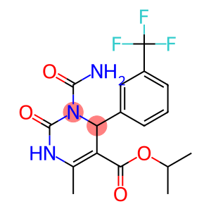 1,2,3,4-Tetrahydro-3-(carbamoyl)-6-methyl-2-oxo-4-(3-trifluoromethylphenyl)pyrimidine-5-carboxylic acid isopropyl ester