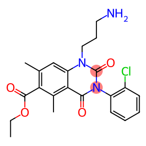 1,2,3,4-Tetrahydro-3-(2-chlorophenyl)-1-(3-aminopropyl)-5,7-dimethyl-2,4-dioxoquinazoline-6-carboxylic acid ethyl ester