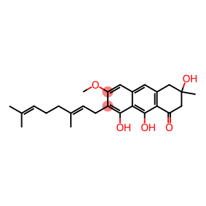 5,6,7,8-Tetrahydro-6-methyl-3-methoxy-1,6,9-trihydroxy-2-[(2E)-3,7-dimethylocta-2,6-dien-1-yl]anthracen-8-one