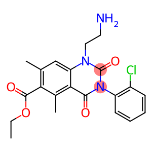 1,2,3,4-Tetrahydro-3-(2-chlorophenyl)-1-(2-aminoethyl)-5,7-dimethyl-2,4-dioxoquinazoline-6-carboxylic acid ethyl ester