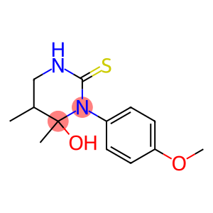 3,4,5,6-Tetrahydro-4,5-dimethyl-4-hydroxy-3-(p-methoxyphenyl)-2(1H)-pyrimidinethione