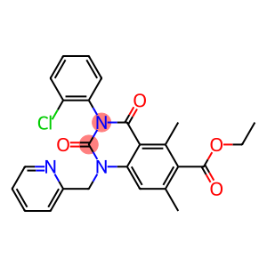1,2,3,4-Tetrahydro-3-(2-chlorophenyl)-1-(2-pyridylmethyl)-5,7-dimethyl-2,4-dioxoquinazoline-6-carboxylic acid ethyl ester