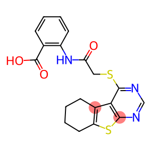 2-[[(5,6,7,8-TETRAHYDRO[1]BENZOTHIENO[2,3-D]PYRIMIDIN-4-YLTHIO)ACETYL]AMINO]BENZOIC ACID