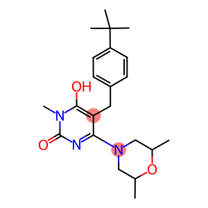 5-(4-TERT-BUTYL-BENZYL)-4-(2,6-DIMETHYL-MORPHOLIN-4-YL)-6-HYDROXY-1-METHYL-1H-PYRIMIDIN-2-ONE