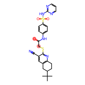 2-[(6-tert-butyl-3-cyano-5,6,7,8-tetrahydroquinolin-2-yl)sulfanyl]-N-{4-[(pyrimidin-2-ylamino)sulfonyl]phenyl}acetamide