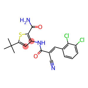 5-(tert-butyl)-3-{[2-cyano-3-(2,3-dichlorophenyl)acryloyl]amino}thiophene-2-carboxamide