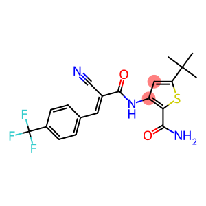 5-(tert-butyl)-3-({2-cyano-3-[4-(trifluoromethyl)phenyl]acryloyl}amino)thiophene-2-carboxamide