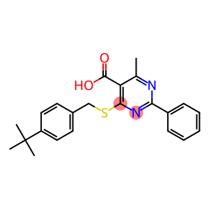 4-(4-tert-Butyl-benzylsulfanyl)-6-methyl-2-phenyl-pyrimidine-5-carboxylic acid