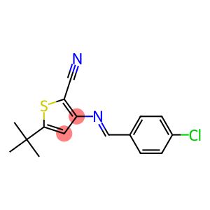 5-(tert-butyl)-3-[(4-chlorobenzylidene)amino]thiophene-2-carbonitrile