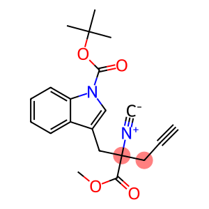 2-[(1-tert-Butyloxycarbonyl-1H-indol-3-yl)methyl]-2-isocyano-4-pentynoic acid methyl ester