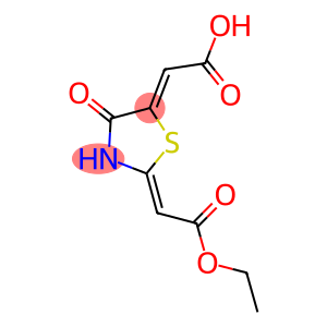 (2Z)-[(2Z)-2-(2-ETHOXY-2-OXOETHYLIDENE)-4-OXO-1,3-THIAZOLIDIN-5-YLIDENE]ACETIC ACID