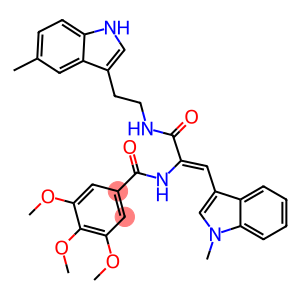 (Z)-3,4,5-TRIMETHOXY-N-(1-(1-METHYL-1H-INDOL-3-YL)-3-(2-(5-METHYL-1H-INDOL-3-YL)ETHYLAMINO)-3-OXOPROP-1-EN-2-YL)BENZAMIDE