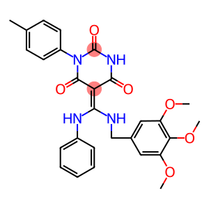 (Z)-5-((PHENYLAMINO)(3,4,5-TRIMETHOXYBENZYLAMINO)METHYLENE)-1-P-TOLYLPYRIMIDINE-2,4,6(1H,3H,5H)-TRIONE