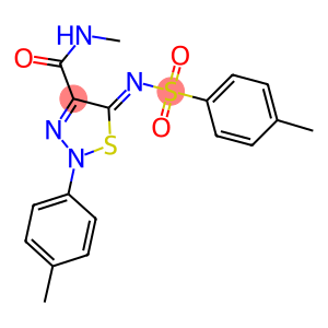 (5Z)-N-METHYL-2-(4-METHYLPHENYL)-5-{[(4-METHYLPHENYL)SULFONYL]IMINO}-2,5-DIHYDRO-1,2,3-THIADIAZOLE-4-CARBOXAMIDE