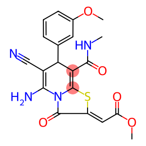 (Z)-METHYL 2-(5-AMINO-6-CYANO-7-(3-METHOXYPHENYL)-8-(METHYLCARBAMOYL)-3-OXO-3H-THIAZOLO[3,2-A]PYRIDIN-2(7H)-YLIDENE)ACETATE COMPOUND WITH METHANE (1:1)