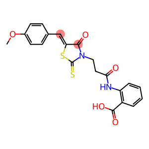2-((3-[(5Z)-5-(4-METHOXYBENZYLIDENE)-4-OXO-2-THIOXO-1,3-THIAZOLIDIN-3-YL]PROPANOYL)AMINO)BENZOIC ACID