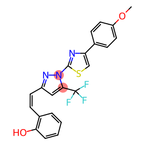 2-{(Z)-2-[1-[4-(4-METHOXYPHENYL)-1,3-THIAZOL-2-YL]-5-(TRIFLUOROMETHYL)-1H-PYRAZOL-3-YL]VINYL}PHENOL