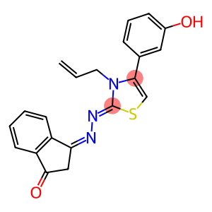 (1Z)-1H-INDENE-1,3(2H)-DIONE [(2Z)-3-ALLYL-4-(3-HYDROXYPHENYL)-1,3-THIAZOL-2(3H)-YLIDENE]HYDRAZONE