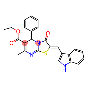 (Z)-ETHYL 2-((1H-INDOL-3-YL)METHYLENE)-7-METHYL-3-OXO-5-PHENYL-3,5-DIHYDRO-2H-THIAZOLO[3,2-A]PYRIMIDINE-6-CARBOXYLATE