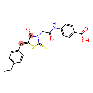 4-(([(5z)-5-(4-ethylbenzylidene)-4-oxo-2-thioxo-1,3-thiazolidin-3-yl]acetyl)amino)benzoic acid