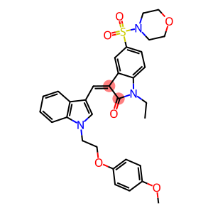 (Z)-1-ETHYL-3-((1-(2-(4-METHOXYPHENOXY)ETHYL)-1H-INDOL-3-YL)METHYLENE)-5-(MORPHOLINOSULFONYL)INDOLIN-2-ONE