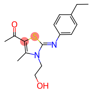 1-[(2Z)-2-[(4-ETHYLPHENYL)IMINO]-3-(2-HYDROXYETHYL)-4-METHYL-2,3-DIHYDRO-1,3-THIAZOL-5-YL]ETHANONE