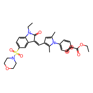 (Z)-ETHYL 4-(3-((1-ETHYL-5-(MORPHOLINOSULFONYL)-2-OXOINDOLIN-3-YLIDENE)METHYL)-2,5-DIMETHYL-1H-PYRROL-1-YL)BENZOATE